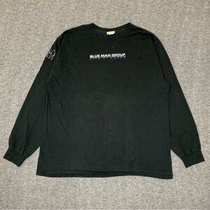 Vintage Blue Man‎ Group Live at Luxor Black Long Sleeve Tee Size XL